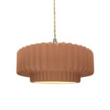 Radiance 1 Light Tier Pleated Pendant 5.25 X 14.5 Wide by Justice Design - CER-6553