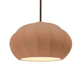 Radiance 1 Light Oval Fluted Stem Pendant 7.75 X 13 Wide by Justice Design - CER-6605-RIGID