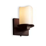 Candlearia Dakota 1 Cream Cylinder Melted Rim Wall Sconce by Justice Design - CNDL-8771-14-CREM