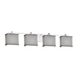 Textile Era 4 Light Rectangle Gray Vanity Light by Justice Design - FAB-8444-55-GRAY
