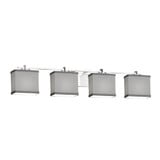 Textile Era 4 Light Rectangle Gray Vanity Light by Justice Design - FAB-8444-55-GRAY