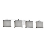 Textile Era 4 Light Rectangle Gray Vanity Light by Justice Design - FAB-8444-55-GRAY