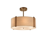 Textile 2 Light Drum Pendant 6.5 Inch Tall X 14 Inch Wide by Justice Design - FAB-9510