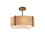 Textile 2 Light Drum Pendant 6.5 Inch Tall X 14 Inch Wide by Justice Design - FAB-9510