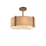 Textile 2 Light Drum Pendant 6.5 Inch Tall X 14 Inch Wide by Justice Design - FAB-9510