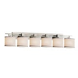 Textile Aero 6 Light Vanity Light by Justice Design - FAB-8706-30-WHTE