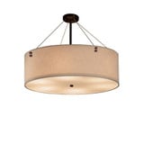 Textile Finials 8 Light Crem F2 Oversized Pendant by Justice Design - FAB-9534-CREM-F2