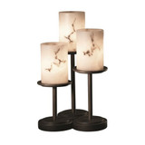 LumenAria Dakota 3 Light Table Lamp w/ Cylinder Faux Alabaster Shade by JD - FAL-8797-10
