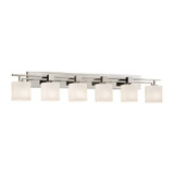 Fusion Aero 6 Light Opal Glass Vanity Light 56 Inch Wide by Justice Design - FSN-8706-30-OPAL