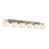 Fusion Aero 6 Light Opal Glass Vanity Light by Justice Design - FSN-8706-55-OPAL