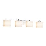 Fusion Era 4 Light Opal Glass Vanity Light 35.7 Inch Wide by Justice Design - FSN-8444-55-OPAL
