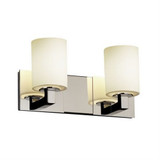 Fusion Modular 2 Light Cylinder Opal Glass Vanity Light by Justice Design - FSN-8922-10-OPAL