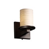 Limoges Dakota 1 Light Wave Wall Sconce by Justice Design - POR-8771-10-WAVE