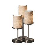 Limoges Dakota 3 Light Table Lamp with Banana Leaf Cylinder Shade by JD - POR-8797-10-BANL