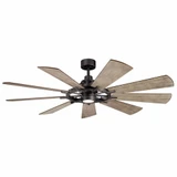 Industrial Design Windmill 9 Blade Ceiling Fan 65 inches Wide by BSH - 147-BEL-2958972