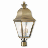 Amwell 3 Light Outdoor Post Top Lantern 10.5 x 27.5 Inches by Livex  - 2556