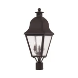 Amwell 3 Light Outdoor Post Top Lantern 10.5 x 27.5 Inches by Livex - 2556