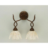 Leaf 2 Light Wall Sconce 16 Inch Length by Toltec - 110-75-15-16