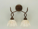 Leaf 2 Light Wall Sconce 16 Inch Length by Toltec - 110-75-15-16