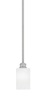 Edge 1 Light Steel Mini Stem Hung Pendant 7.25 Inch Tall by Toltec - 1151-BN-3001