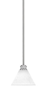 Edge 1 Light Steel Small Stem Hung Pendant 6.25 Inch Tall by Toltec - 1151-7-6.25