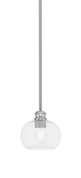 Edge 1 Light Small Stem Hung Pendant 6.5 Inch Wide by Toltec - 1151-7-6.5