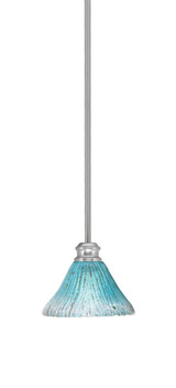 Edge 1 Light Steel Small Stem Hung Pendant 7 Inch Wide by Toltec - 1151-7-5.75