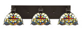 Edge 3 Light Art Glass Vanity Light by Toltec - 1163-ES-9355