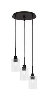 Edge 3 Light Medium Cord Hung Cluster Pendant 14.75 Inch Wide by Toltec - 1173-ES-300