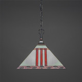 Any 1 Light Metal Leaf Art Glass Medium Pendant by Toltec - 12-14-1225-