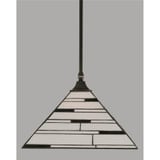 Any 1 Light Steel Medium Pendant 12 Inch Tall by Toltec - 13-14-12-