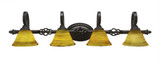 Elegante 4 Light Vanity Light 9 Inch Wide by Toltec - 164-9-9-395