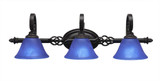 Elegante 3 Light Vanity Light 9.5 Inch Wide by Toltec - 163-95-875-3025
