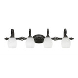 Elegante 4 Light Linen Glass Vanity Light by Toltec - 164-825-105-395