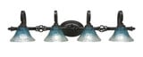 Elegante 4 Light Down Glass Vanity Light by Toltec - 164-10-9-395