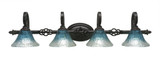 Elegante 4 Light Down Glass Vanity Light by Toltec - 164-10-9-395