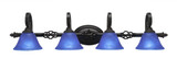 Elegante 4 Light Vanity Light 9.5 Inch Wide by Toltec - 164-95-875-395