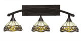 Bow 3 Light Art Glass Vanity Light 29.5 Inch Length by Toltec - 173--105-295