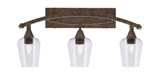 Bow 3 Light Bubble Glass Vanity Light 26.75 Inch Length by Toltec - 173-1275-21