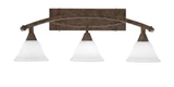 Bow 3 Light Muslin Glass Vanity Light 28.5 Inch Length by Toltec - 172-105-31