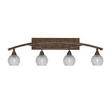 Bow 4 Light Ribbed Glass Vanity Light 38.25 Inch Length by Toltec - 174-1225-51