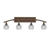 Bow 4 Light Ribbed Glass Vanity Light 38.25 Inch Length by Toltec - 174-1225-51