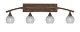 Bow 4 Light Ribbed Glass Vanity Light 38.25 Inch Length by Toltec - 174-1225-51