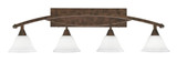 Bow 4 Light Muslin Glass Vanity Light 39.25 Inch Length by Toltec - 174-11-31