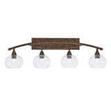 Bow 4 Light Bubble Glass Vanity Light 39.25 Inch Length by Toltec - 174-1225-20