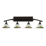 Bow 4 Light Art Glass Vanity Light 40 Inch Length by Toltec - 174--1125-40