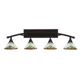 Bow 4 Light Art Glass Vanity Light 40 Inch Length by Toltec - 174--1125-40
