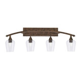 Bow 4 Light Glass Vanity Light 37.25 Inch Length by Toltec - 174-1325-21
