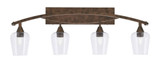 Bow 4 Light Glass Vanity Light 37.25 Inch Length by Toltec - 174-1325-21