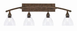 Bow 4 Light Vanity Light 38.75 Inch Length by Toltec - 174-13-47